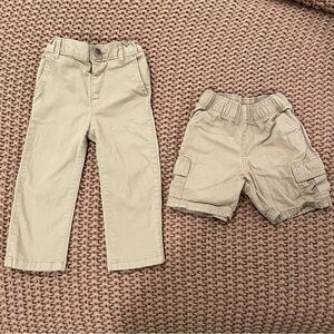 Boys 18-24 Month Khaki Pants and Cargo Shorts Set